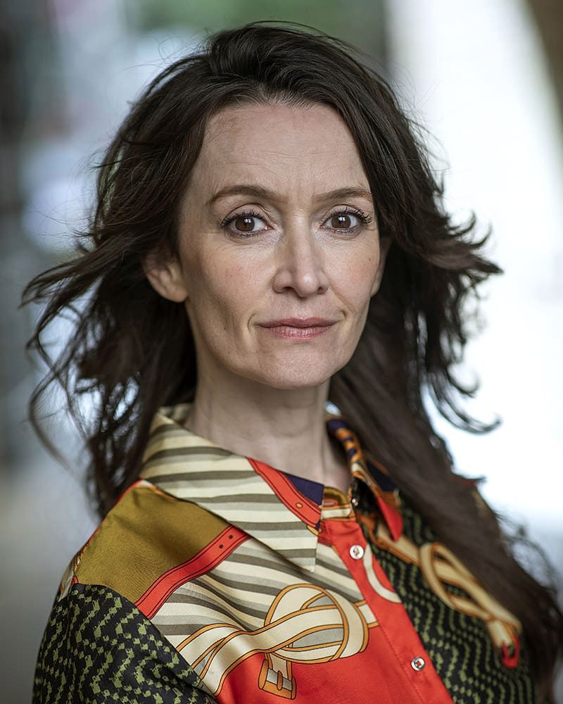 Authoritative outdoor headshot of actress Rosaleen Maguire taken by London headshot photographer Remy Hunter